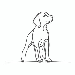 Fototapeta premium High-quality hand-drawn vector illustration of Hand Drawn Line art Dog illustration 8216 in a sketch style, perfect for design projects and digital art.