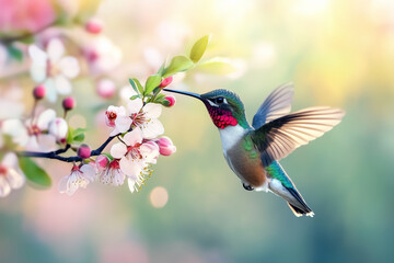 Fototapeta premium hummingbird on flower