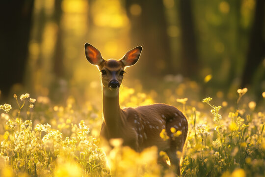 deer in the woods - Powered by Adobe