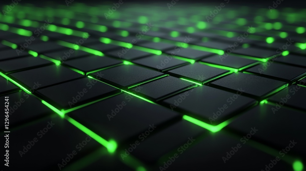 Aufkleber an abstract representation of a glowing digital patterned surface
