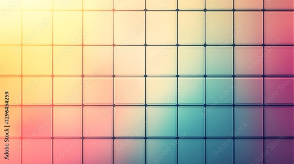 Poster a tiled abstract background with square blocks and colorful gradients