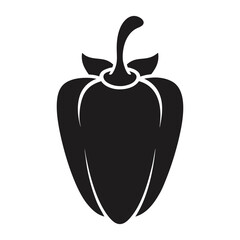 Black pepper silhouette vector art illustration.