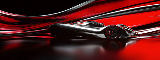 A dynamic digital art piece featuring an abstract representation of speed
