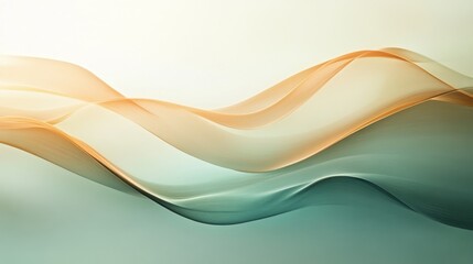 Abstract artwork depicts flowing ribbons of warm and cool colors