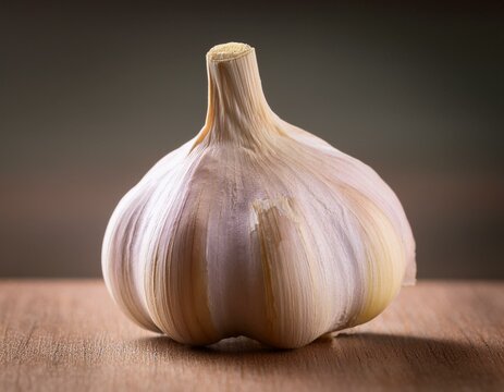 a close up of a garlic bulb on a table