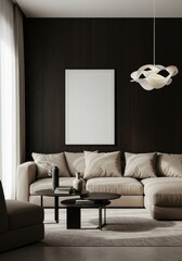 mockup di cornici vuote su una parete. Orientamento verticale. Modelli di opere d'arte nel design d'interni