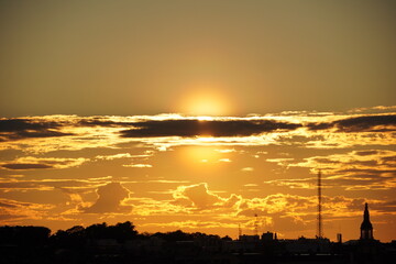 Fototapeta premium Goldener Sonnenuntergang in Stockholm