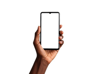 black hand holding mobile phone