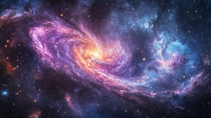 Spiral galaxy cosmic swirl, deep space background, for science fiction