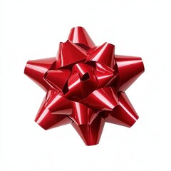 Shiny Red Gift Bow for Holiday Present Decoration and Celebration