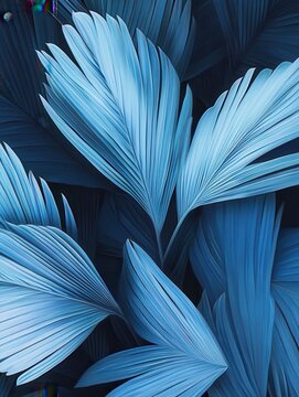 Close-up of blue latan palm scientific name, Latania loddigesii