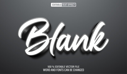 Editable 3d text style effect - Black Script text effect Template