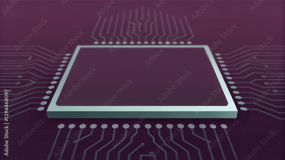 Poster stock picks with sectors concept. digital microchip on a circuit board with intricate designs in a m