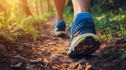 Running Shoes Amidst a Natural Trail.
