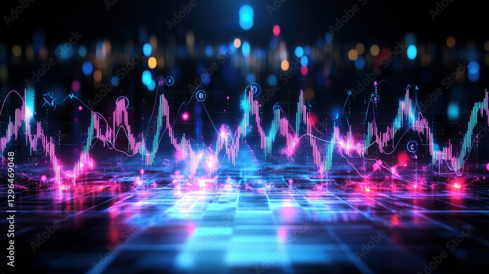 Aufkleber abstract technology background featuring glowing lines and dots with a futuristic digital design