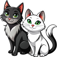 Obraz premium set of cats vector illustration 