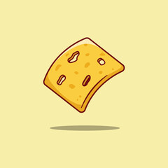 Slice of cheese Vector Cartoon Illustration