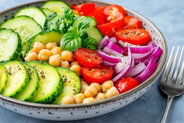 A beautifully arranged bean-based Buddha bowl with lentils, chickpeas, and roasted vegetables
