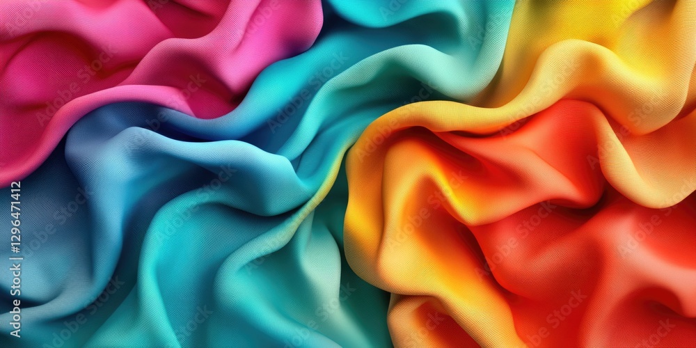 Aufkleber a colorful piece of fabric with a rainbow pattern. the colors are bright and vibrant, creating a che