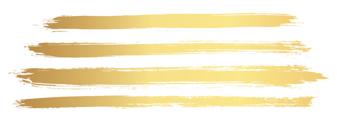 Obraz premium Gold Ink brush strokes. Golden Brush Stroke. Golden paint stains.Vector golden stain. Gold paint and ink brush strokes. Vector gold paint stroke set