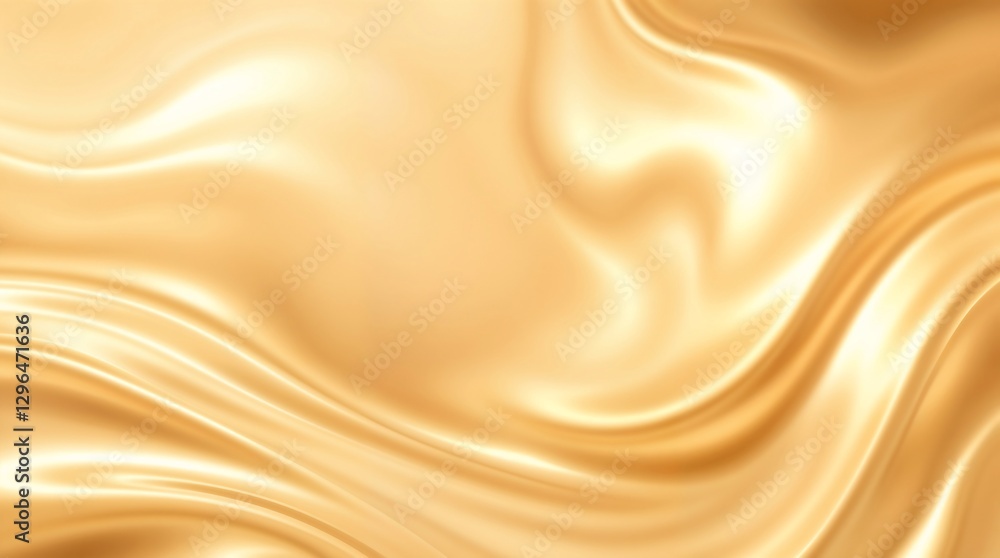 Poster smooth flowing golden satin texture with elegant ripples and highlights creating a luxurious backgro