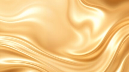 Fototapeta premium Smooth flowing golden satin texture with elegant ripples and highlights creating a luxurious background ideal for high-end product marketing, jewelry presentations, and premium brand communications.