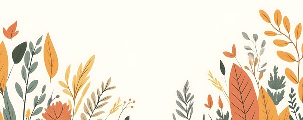 Obraz premium Colorful autumn foliage frames a blank space for text
