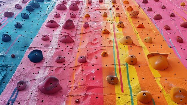 Vibrant climbing wall in therapy center boosts motor skills in pediatric physical rehabilitation