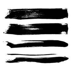Black Brush strokes isolated on white background. Dry Brush Strokes and Scratches Retro Grunge Background. Vector brush stroke texture. Black ink, paint splatter.