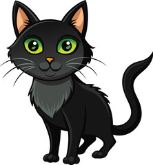 Fototapeta premium A black cat vector illustration 