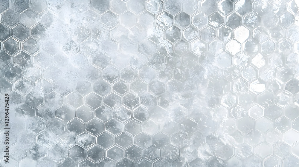 Poster the textured surface features abstract hexagonal geometric patterns and clouds