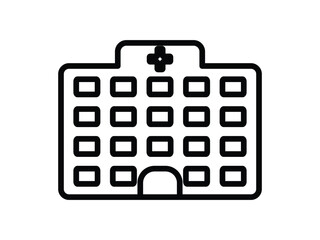 editable vector medical hospital building symbol design illustration isolated on transparent background