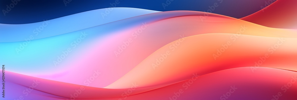 Poster abstract fluid waves: a mesmerizing display of vibrant, swirling fluid waves in a gradient of colors