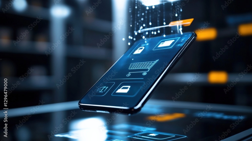 Poster digital shopping experience transformation online retail mobile interface tech environment user-cent