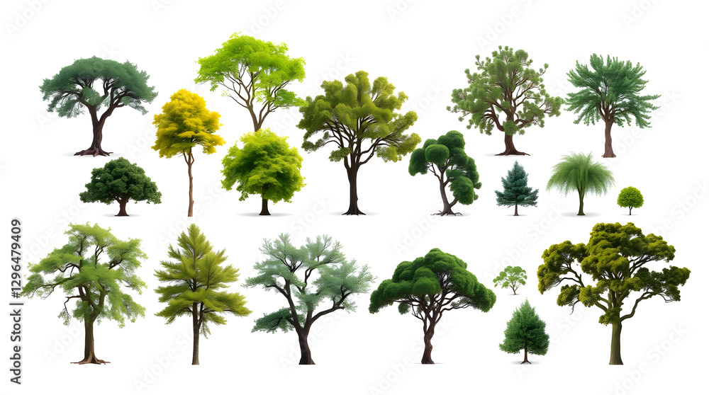 Poster Collection of various tree types