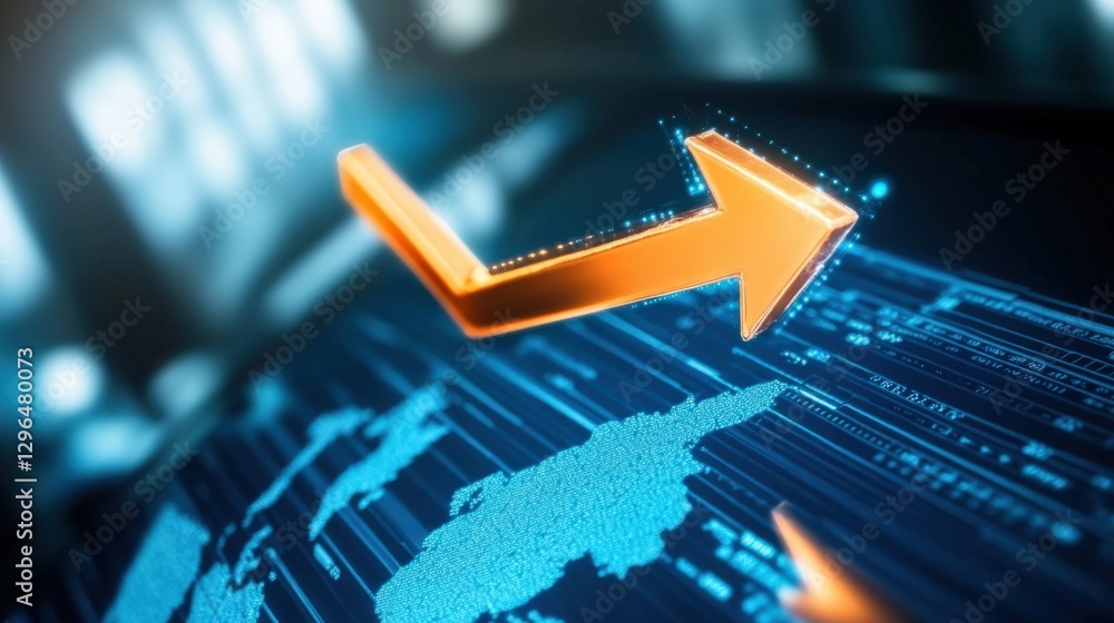 Poster dynamic data visualization global economy digital graphic virtual environment close-up view business