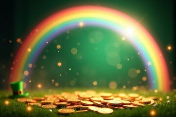 A vibrant St. Patrick&rsquo;s Day-themed background featuring lush green clovers, Irish culture, and good luck concepts. Ideal for use in greeting cards, banners, and festive designs..