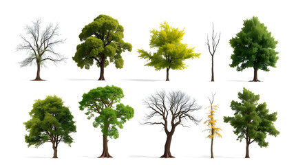 Collection of various trees in different seasons