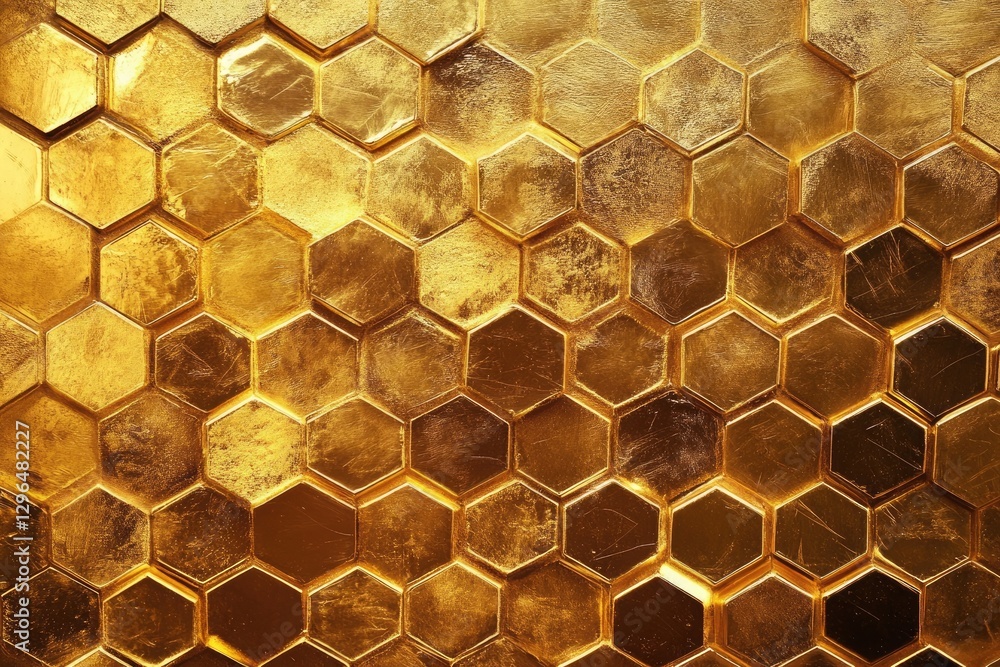 Poster stunning golden hexagon pattern background texture image