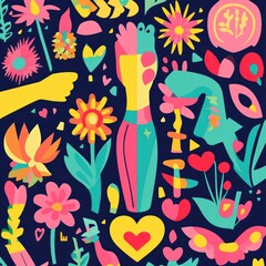 Abstract Female Power Symbols