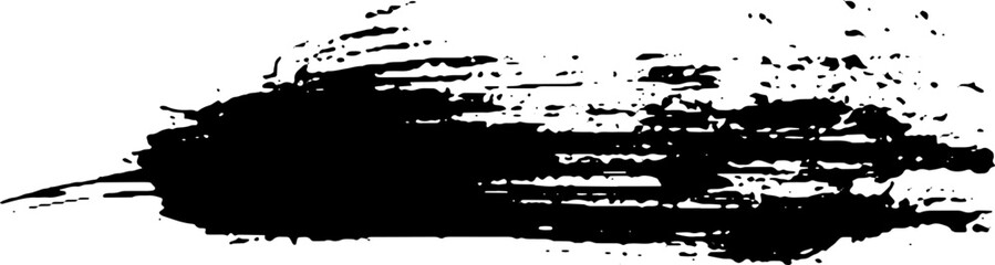 Black Brush strokes isolated on white background. Dry Brush Strokes and Scratches Retro Grunge Background. Vector brush stroke texture. Black ink, paint splatter.