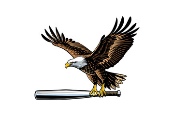 illustration of an eagle carrying a Baseball Metal Bat