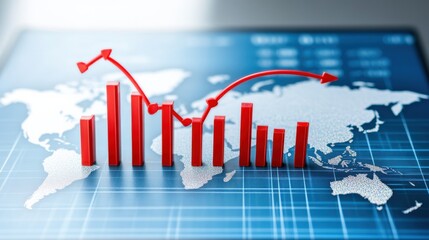 Fototapeta premium Economic growth trends worldwide global market analysis data visualization business environment analytical perspective economic insights
