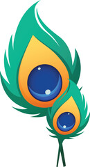 Peacock Feather Vector Illustration, Colorful Decorative Design Element 