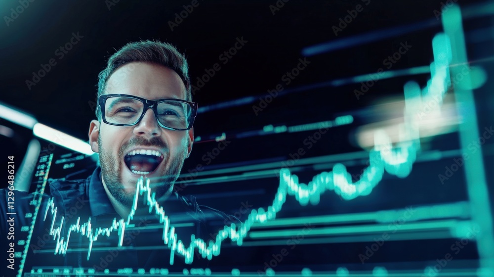 Aufkleber exciting business growth analysis office environment digital dashboard urban setting close-up viewpo