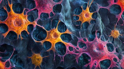 Abstract representation of neural networks or cells