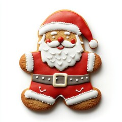 Santa Claus cookie isolated on a white background