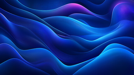 Obraz premium Blue background with blurry waves and abstract lighting effects, computer desktop wallpaper 4K high-definition image1