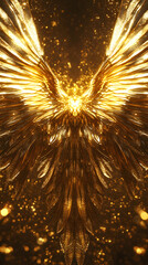 Golden wings, simple background
