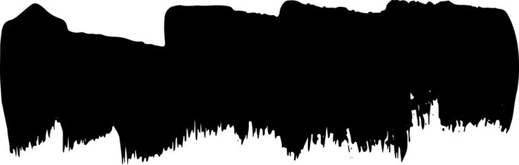 Black Brush strokes isolated on white background. Dry Brush Strokes and Scratches Retro Grunge Background. Vector brush stroke texture. Black ink, paint splatter.